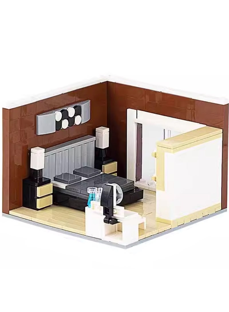 Creative Children's City Family Series Small Particle Puzzle Building Block Toys(Bedroom 321Pcs) - Image 1