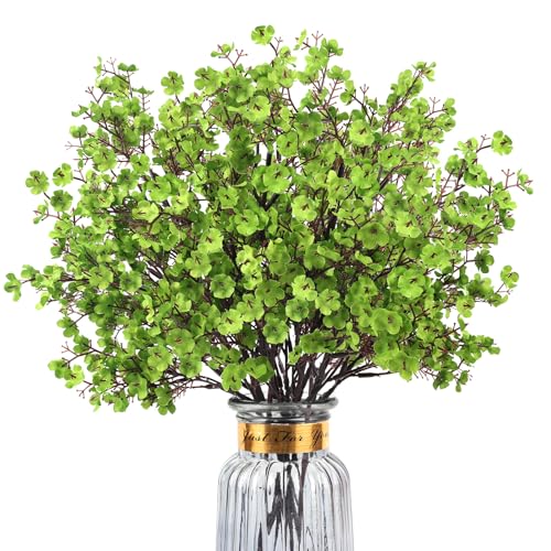 HIAGROW Babys Breath Artificial Flowers 8 Bundles Green Real Touch Fake Flowers Silk Flowers Bulk for Vase Home Office Wedding Spring Indoor Outdoor Centerpiece Table Party Decorations - Image 1