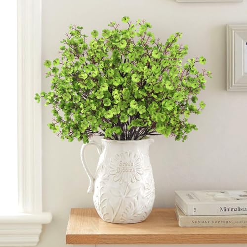 HIAGROW Babys Breath Artificial Flowers 8 Bundles Green Real Touch Fake Flowers Silk Flowers Bulk for Vase Home Office Wedding Spring Indoor Outdoor Centerpiece Table Party Decorations - Image 3