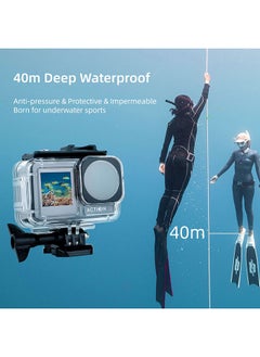 O Ozone Waterproof Housing Case Compatible with DJI Osmo Action 3 Camera Transparent Case with Bracket Accessories Protective Shell Cover [ Underwater Dive Case Camera Accessories] - Black  - Image 5