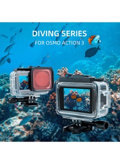 O Ozone Waterproof Housing Case Compatible with DJI Osmo Action 3 Camera Transparent Case with Bracket Accessories Protective Shell Cover [ Underwater Dive Case Camera Accessories] - Black  - Image 3