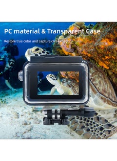 O Ozone Waterproof Housing Case Compatible with DJI Osmo Action 3 Camera Transparent Case with Bracket Accessories Protective Shell Cover [ Underwater Dive Case Camera Accessories] - Black  - Image 4