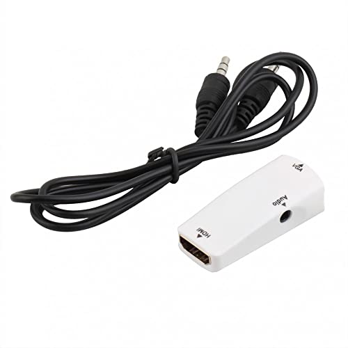 ETZIN 1080P HDMI Female to VGA Female Converter White Adapter with Audio Cable Compatible with PC, Laptop,TV,1080P-(EPL-445H) - Image 4
