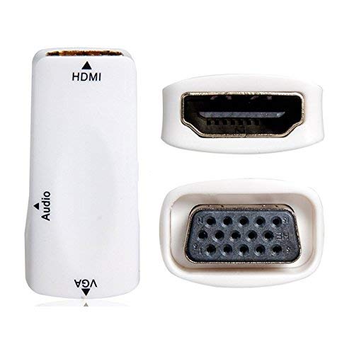 ETZIN 1080P HDMI Female to VGA Female Converter White Adapter with Audio Cable Compatible with PC, Laptop,TV,1080P-(EPL-445H) - Image 3