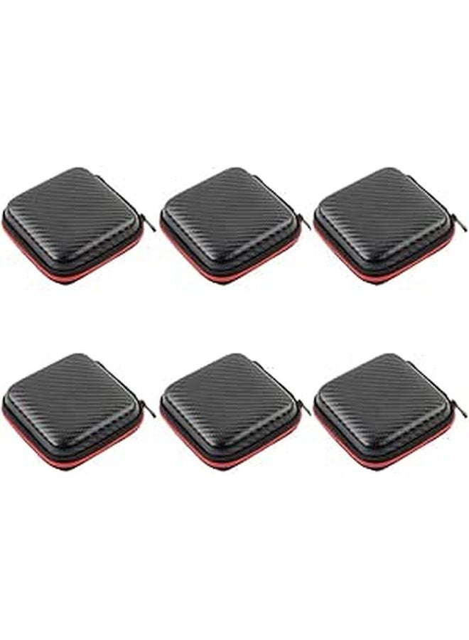 6 Pcs Black Electronic Accessories Organizer Case Travel Data Cable Storage Bag - Image 1