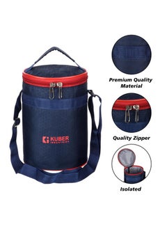 Kuber Industries Kuber Industries Lunch Bag | Lunch Bag for Office | Lunch Bag for College | Reusable Lunch Bag | Lunch Bag for Adults | Lunch Bag with Handle | Insulated Lunch Bag | Navy Blue  - Image 5