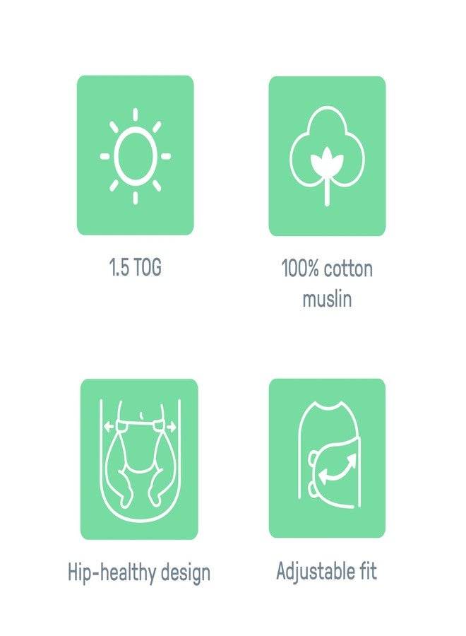 Ingenuity Original Muslin Baby Swaddle, 100% Cotton, Improves Sleep & Calms Startle Reflex, 0-3 Months, 1.0 TOG, 7-14 Pounds - Cream - Image 3