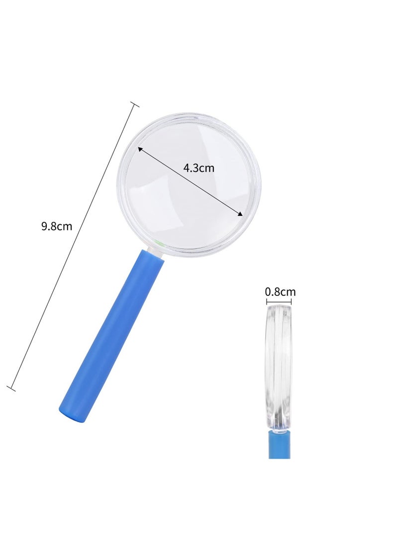 Magnifying Glasses with Colorful Handle, 24 PCS Kids' Portable Handheld Magnifier Toy, Party Bags Fillers for Kids Reading Exploring Hobbies and Observation Random Color
