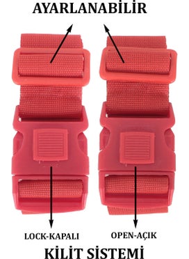 Case Club 2 Pieces Suitcase Suitcase Belt Open Close Safety Lock Adjustable Quality Column Does Not Stretch  - Image 2