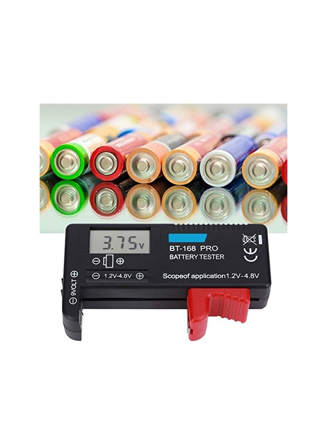 PROMASS Battery Tester, Universal Digital LCD Battery Tester Checker, Household Battery Life Level Testers Power Meter for AA AAA C D 9V 1.5V Button Cell Batteries, 1.2~4.8V and 9V Battery Tester Monitor - Image 4