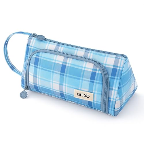OFIXO® Pencil Case Aesthetic Special Cute Pencil Pouch for Girls Stylish Pencil Pouches for Stationary Boys Pouch for School College Students Multifunctional Aesthetic Pencil Case for Kids (Blue) - Image 3