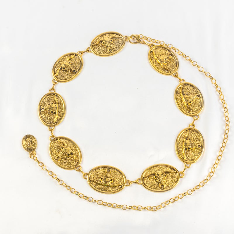 حزام وسط معدن ذهبي حريمي - Image 4