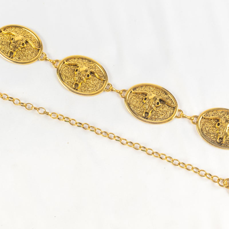 حزام وسط معدن ذهبي حريمي - Image 2