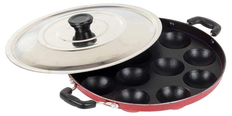 Vipron Appam Maker Non Stick with lid 12 pits, pan, Appe Maker with lid, paniyaram pan - Image 1
