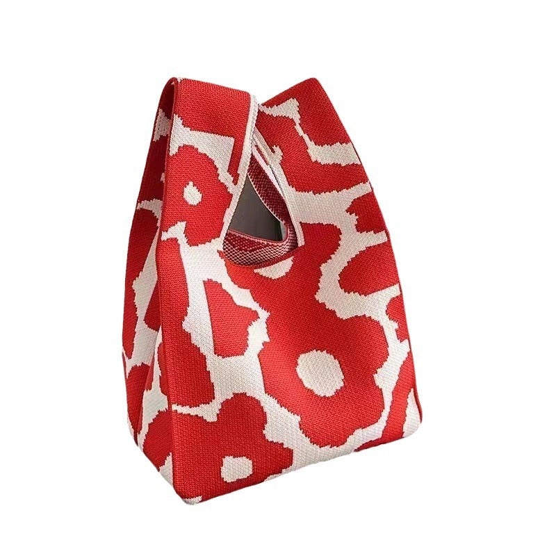 3.8 Women'S Day Niche Designer Floral-Themed Knitted Bag Handbag Tote Bag Wedding Favor Packaging - Image 4