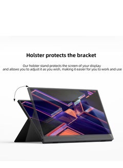 HILUKE Portable Monitor 15.6 Inch with 60HZ FHD 1080P Display,USB-C and HDMI Inputs, Ultra-Slim IPS Panel with HDR and Premium Smart Cover & Speakers-Compatible with Laptop,PC,Phone,PS5,Switch  - Image 4