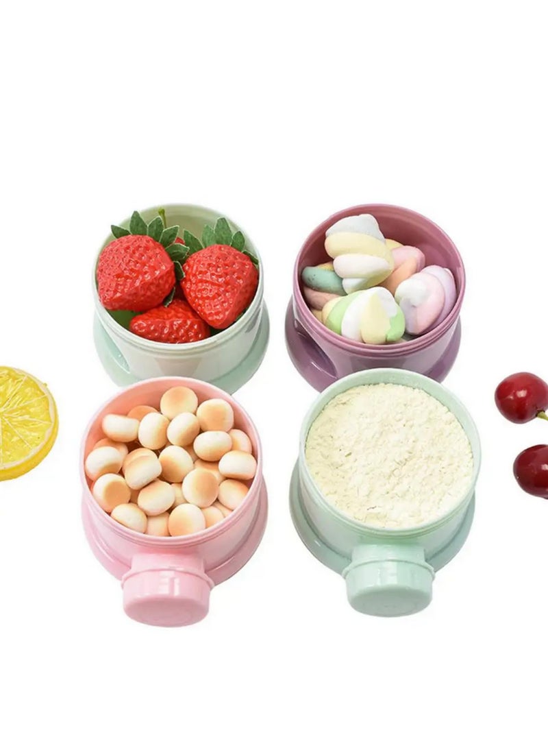 4 Grid Portable Milk powder box container Toddle Baby Snacks Food Storage Box Formula Dispenser Milk Powder Bottles -22*7.5cm Pink - Image 5