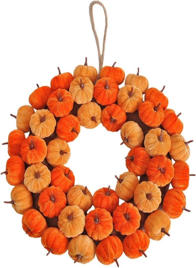 Joylern Thanksgiving Pumpkin Wreath Artificial Fall Harvest Wreath Autumn Hanging Garland for Thanksgiving Festival Holiday Window Party Decor - Image 2