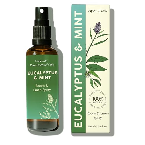 Aromafume Eucalyptus & Mint Room, Linen & Pillow Spray by Aromafume | 100ml/3.38fl oz | with Pure Eucalyptus & Mint Essential Oil | Aromatherapy | Mist for Bedding, Fabrics - Image 1