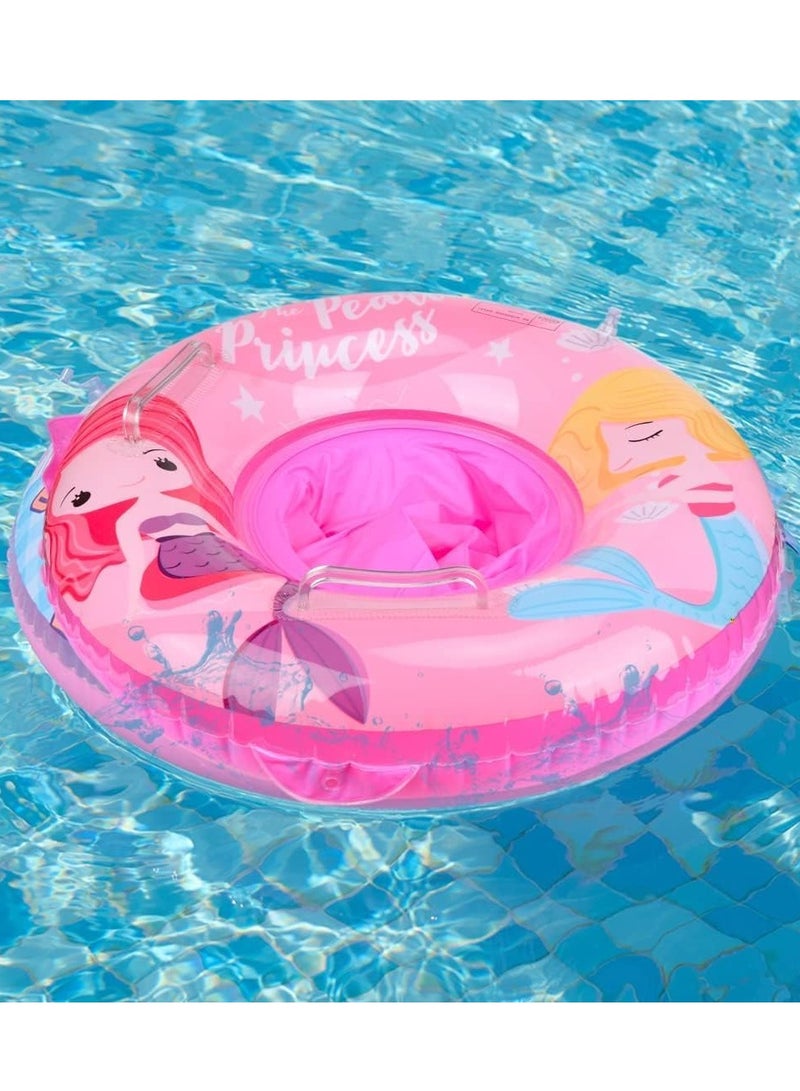 SOLARAE Baby Swimming Ring, Mermaid Float Swimming Inflatable Ring Helps Baby Learn to Swim and Kick for Kids the Age Of 3-72 Months Pink - Image 4