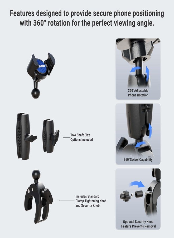 Arkon حامل الهاتف ARKON Mounts RoadVise مع مشبك قوي وزر أمان - Image 2
