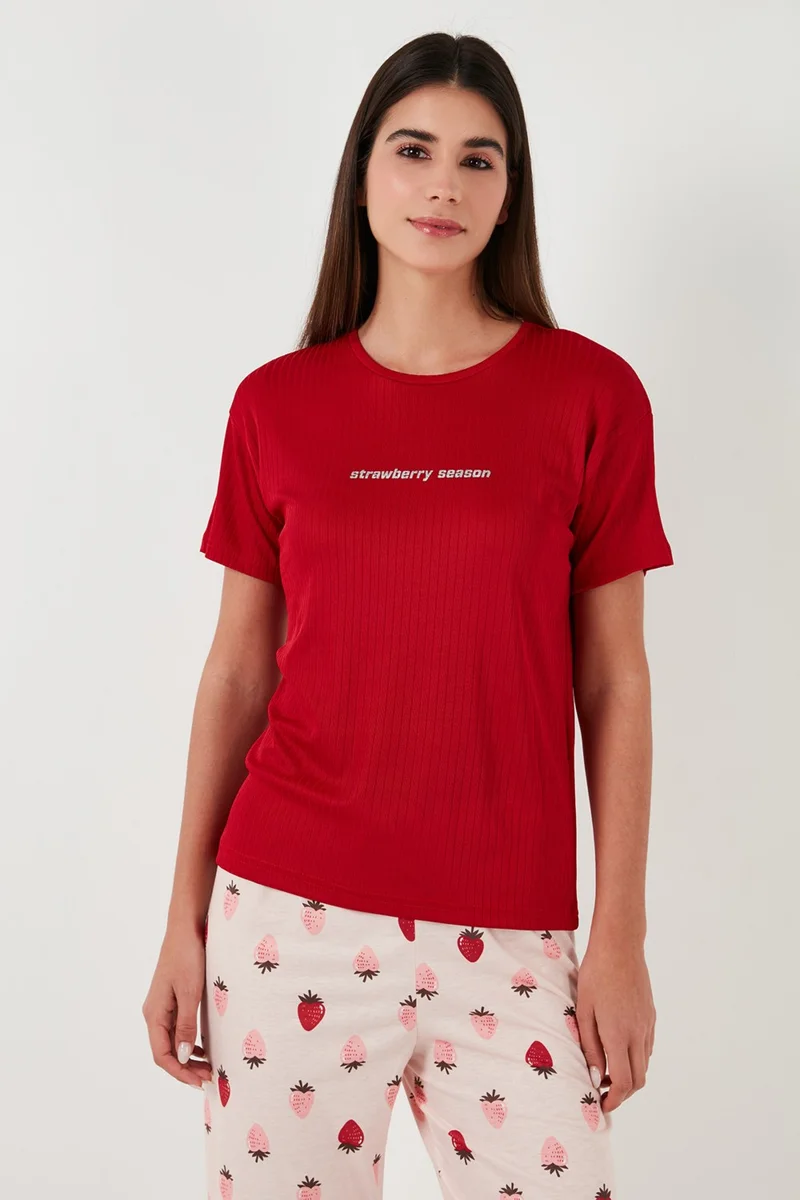Lela Regular Fit Crew Neck Short Sleeve Pajama Set Women's Pajama Set 65770105