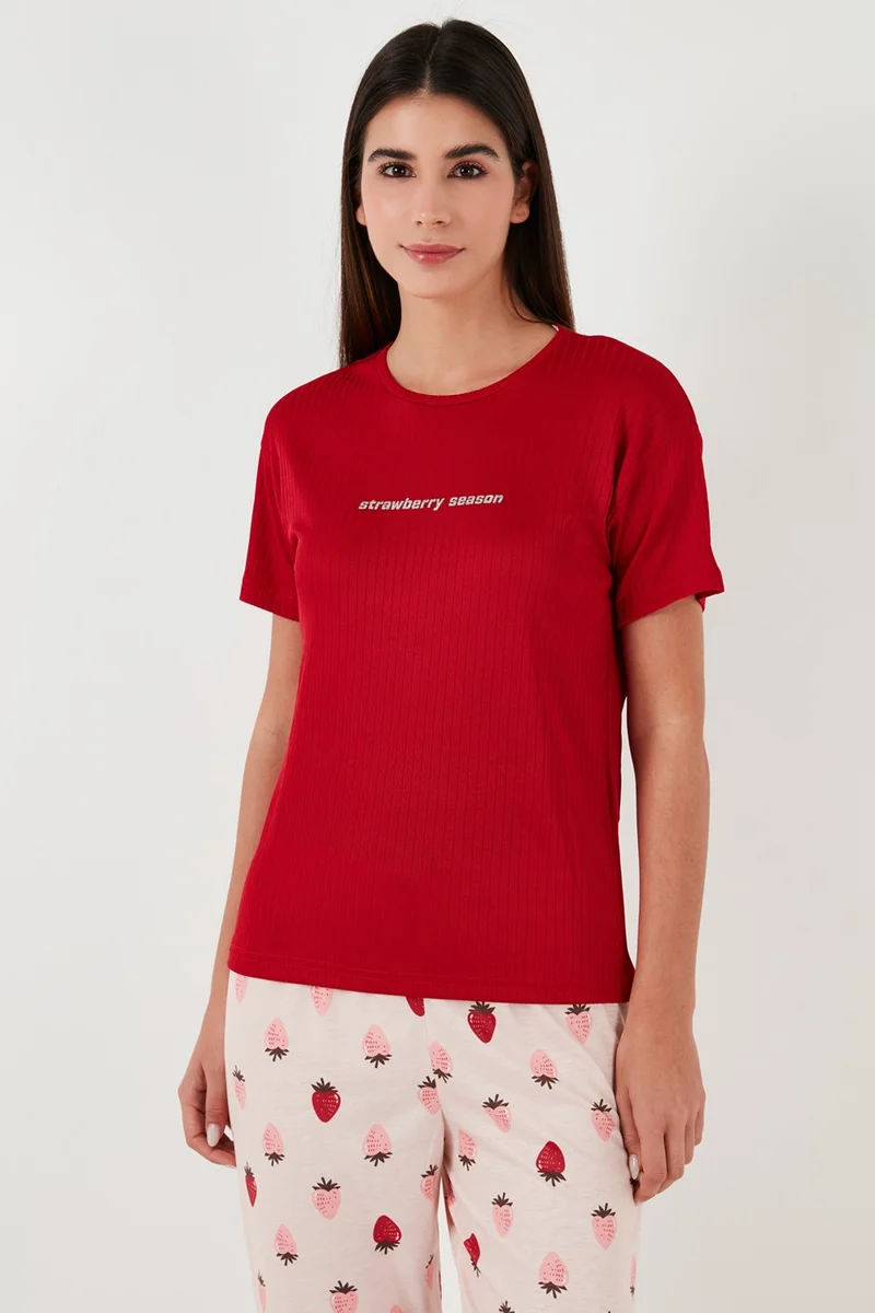 Lela Regular Fit Crew Neck Short Sleeve Pajama Set Women's Pajama Set 65770105