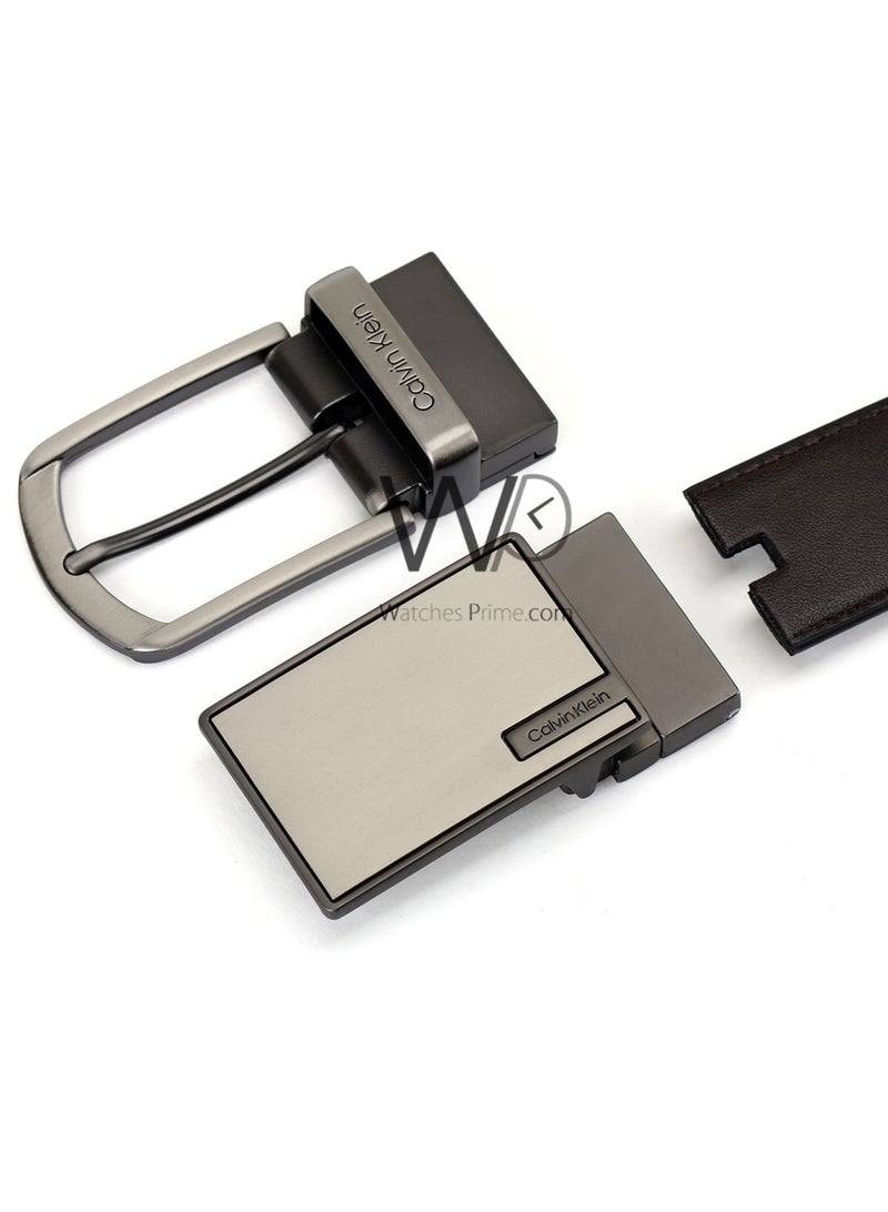 Calvin Klein Jeans Calvin Klein Men's Black Reversible Double Face Leather Belt - 2 Buckles - CK Gift Box - Image 5