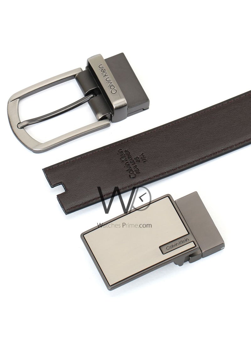 Calvin Klein Jeans Calvin Klein Men's Black Reversible Double Face Leather Belt - 2 Buckles - CK Gift Box - Image 4