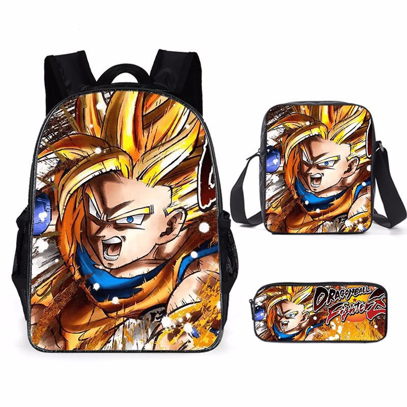 'S New Anime Cartoon Printed Backpack, Primary And Secondary School Student School Bag, Shoulder Bag, Pencil Bag Three-Piece Set - Image 1