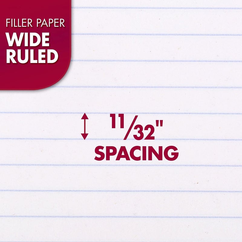 Mead Loose Leaf Paper, Wide Ruled Filler Notebook Paper, Reinforced, 8" x 10-1/2", 100 Sheets, Fits 3-Ring Binder (15006) - Image 3