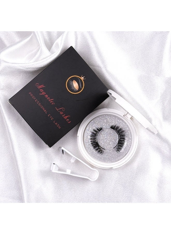 Magnetic False Eyelashes Set, Reusable Magnetic Eyelashes, Upper and Lower Eyelashes Combination (Left and Right Eyes Separate), Natural Glue-free 3D False Eyelashes Set with Applicator, Easy to Wear - Image 3