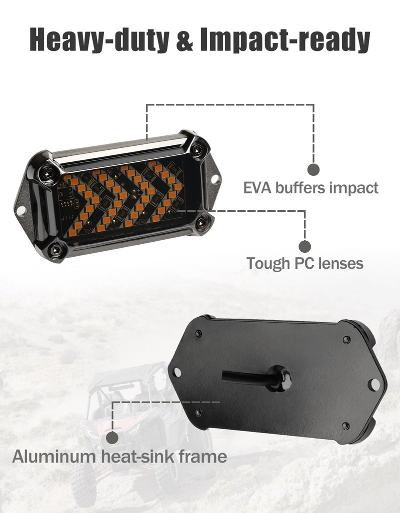 BystralX UTV Turn Signal Kit with 110dB Horn, Pre-Wired, Plug and Play UTV ATV Blinker with Rocker Switch, Rectangle Universal Street Legal Turn Signals Compatible with Polaris, Can-Am, Teryx, CFMOTO - Image 4