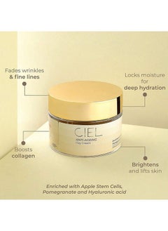 CIEL Anti Ageing Day Cream For Glowing Skin Moisturizer With Vitamin C & Hyaluronic Acid For Intense Hydration & Radiant Skin; Fades Wrinkles & Fine Lines Boosts Collagen For All Skin Types 50G  - Image 3