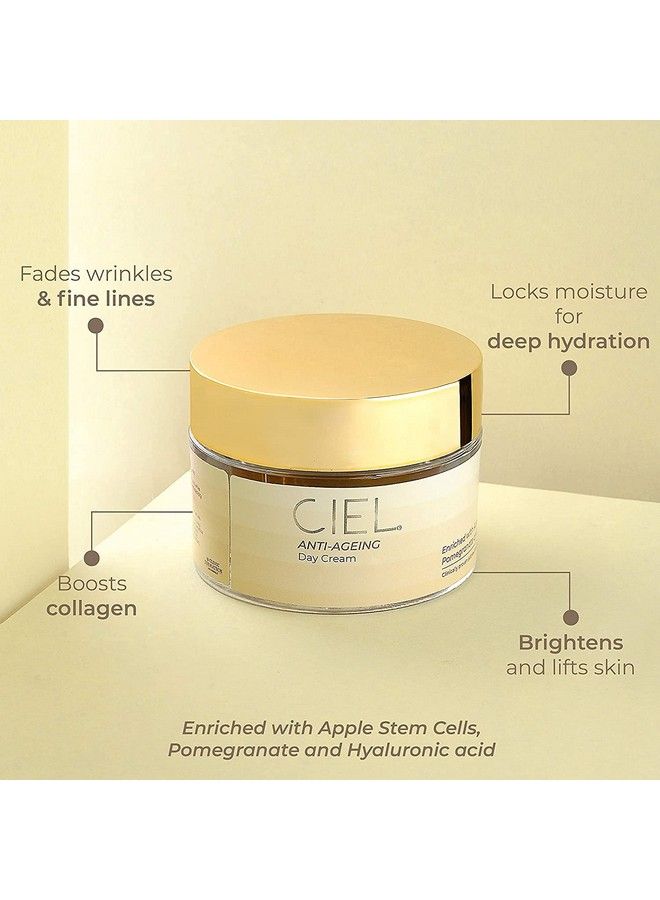 CIEL Anti Ageing Day Cream For Glowing Skin Moisturizer With Vitamin C & Hyaluronic Acid For Intense Hydration & Radiant Skin; Fades Wrinkles & Fine Lines Boosts Collagen For All Skin Types 50G - Image 3