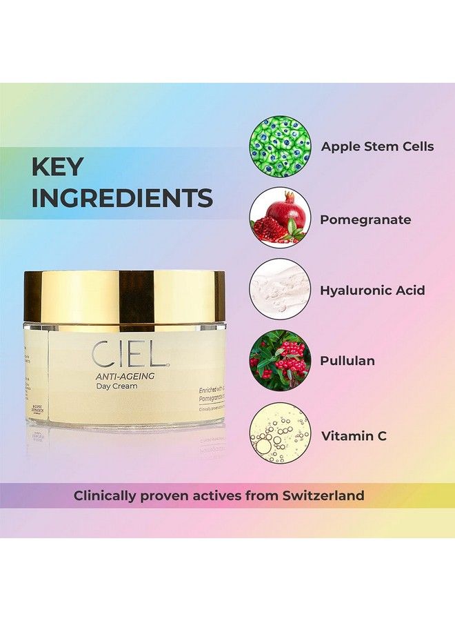 CIEL Anti Ageing Day Cream For Glowing Skin Moisturizer With Vitamin C & Hyaluronic Acid For Intense Hydration & Radiant Skin; Fades Wrinkles & Fine Lines Boosts Collagen For All Skin Types 50G - Image 4