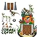 DiDida Dinosaur Cake Toppers Dinosaur Park Cake Topper with Park Door Eggs Leaves Trees Cake Decorations For Birthday - Image 3
