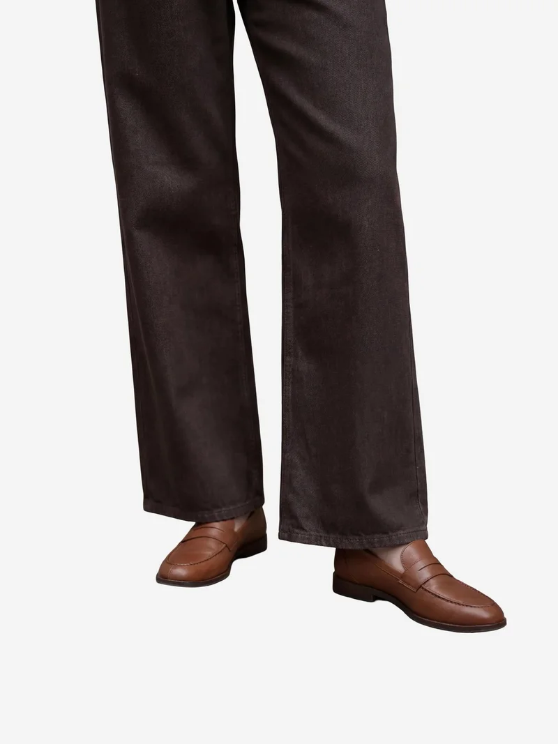 MY FASHION Coffee Brown MY FASHION High Waist Straight Leg Denim Pants for Women | Best Price UAE