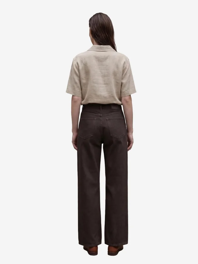 My Fashion Coffee Brown MY FASHION High Waist Straight Leg Denim Pants for Women | Best Price UAE