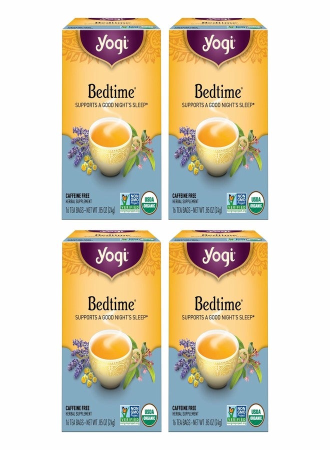 Yogi Tea Bedtime Tea - 16 Tea Bags per Pack (4 Packs) - Chamomile & Passionflower Herbal Tea Blend - Tea to Support a Good Night's Sleep - Includes Lavender, Licorice Root, Spearmint & Cardamom - Image 1
