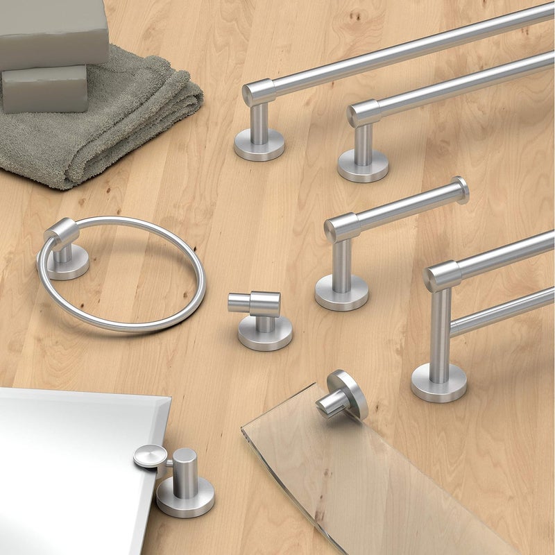 Gatco 4671 Reveal 18 Towel Bar Satin Nickel  Wall Mount Towel Holder for Bathroom Total Length 2013 - Image 4