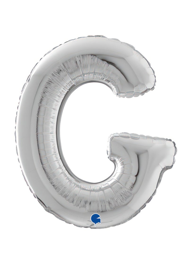 GRABO 26" Foil Balloon Letter G Silver  - Image 1