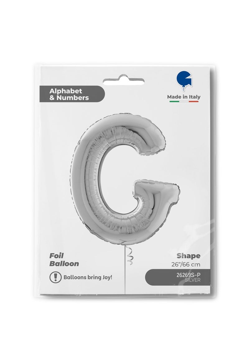 GRABO 26" Foil Balloon Letter G Silver  - Image 2