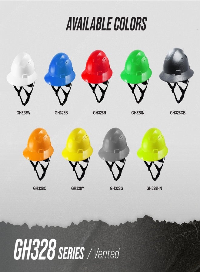 GE Hard Hat, Full Brim, Padded Sweatband, 4-Point Ratchet Suspension, ANSI Z89.1-2014, Safety Hard Hats for Men, Impact Resistant, Durable, Lightweight, Adjustable - Class C (Vented), Green - Image 4