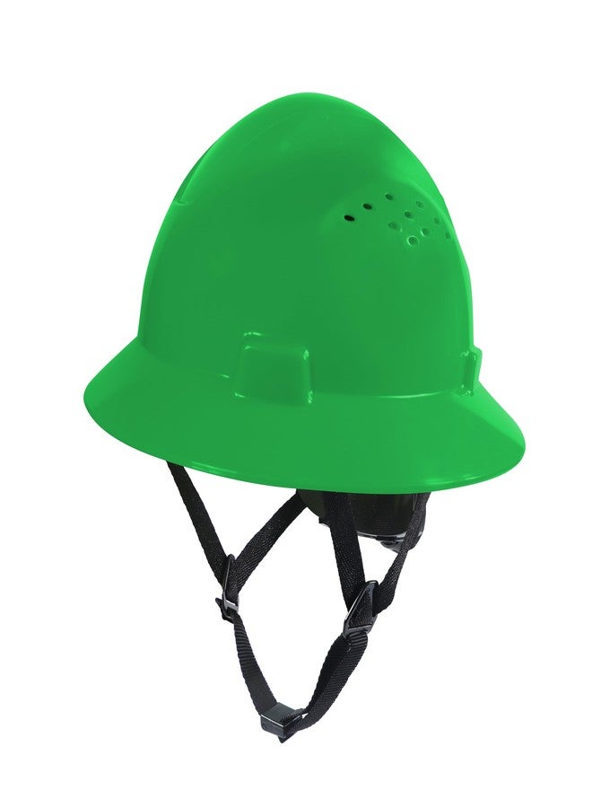 GE Hard Hat, Full Brim, Padded Sweatband, 4-Point Ratchet Suspension, ANSI Z89.1-2014, Safety Hard Hats for Men, Impact Resistant, Durable, Lightweight, Adjustable - Class C (Vented), Green - Image 1
