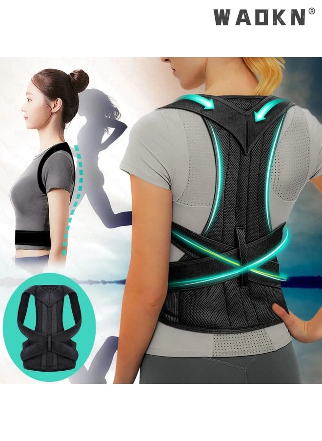 WAOKN Back Brace, Adjustable Posture Corrector for Women and Men,Shoulder Support Straightener Improves Posture,Back Support Belt for Upper and Lower Back,Neck,Spine,Lumbar Pain Relief Stretcher Trainer  - Image 1