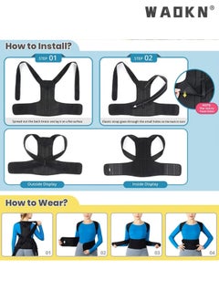 WAOKN Back Brace, Adjustable Posture Corrector for Women and Men,Shoulder Support Straightener Improves Posture,Back Support Belt for Upper and Lower Back,Neck,Spine,Lumbar Pain Relief Stretcher Trainer  - Image 4