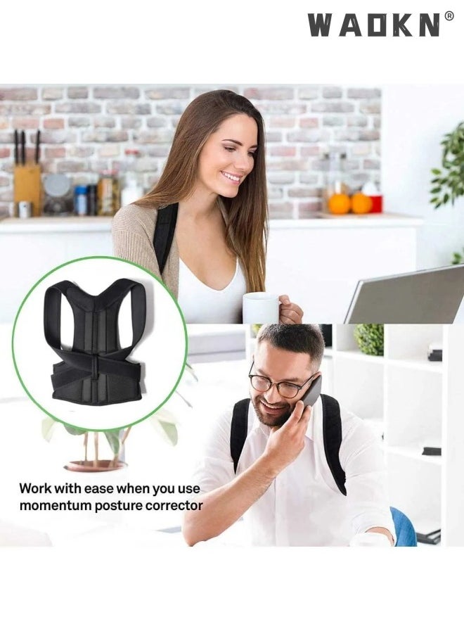 WAOKN - Back Brace, Adjustable Posture Corrector for Women and Men,Shoulder Support Straightener Improves Posture,Back Support Belt for Upper and Lower Back,Neck,Spine,Lumbar Pain Relief Stretcher Trainer - Image 1