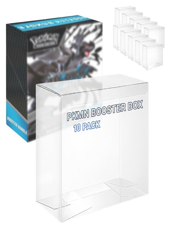 RAWILL 10 Pcs RAWILL PKMN Booster Box Protector,Clear PET Plastic Display Case Protector for Collectors Booster Box,Gifts for PKMN Lovers, Easy to Fold and Assemble - Image 1