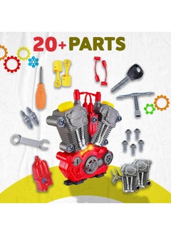 AMALICO V8 Small Car Engine Model Kit Toy For Kids Educational Science Building Toys For Boys Age 3 4 5 6 7 8 Year Old Birthday Gifts Children Take Apart Mechanic Tool Set  - Image 2